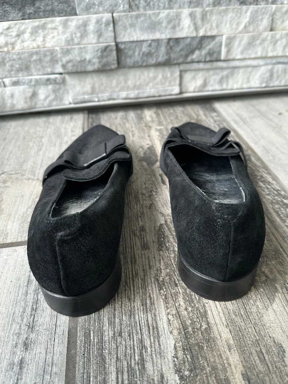 DANIELLA LEHAVI Black Leather Slip On Loafer Shoes  EU 39 US 9